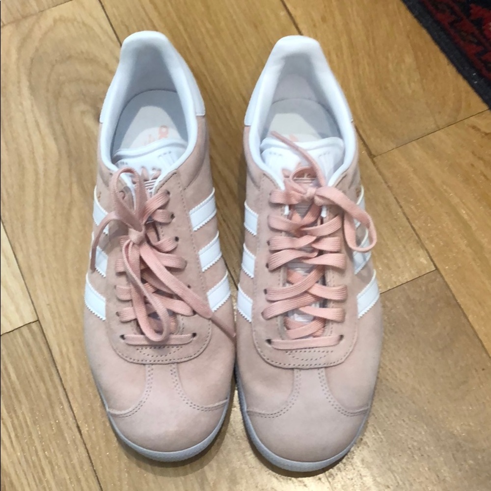 Pastel Pink Adidas Gazelle sneakers